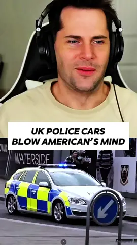 Why Do UK Police Cars Look Like THIS?! My American Brain Can’t Handle It 😭💙 #ukvsusa #reactionvideo #driving #funny 