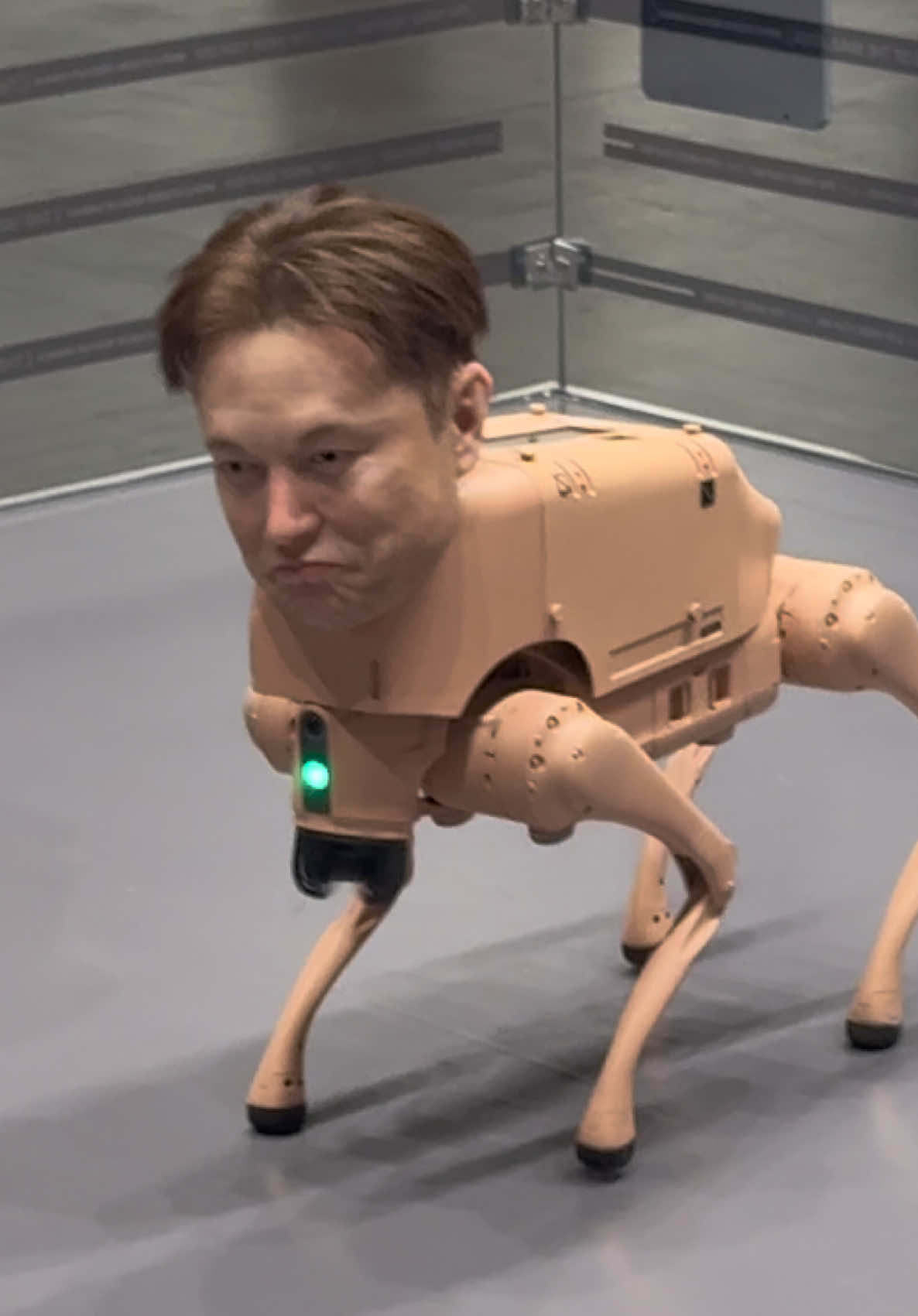 Regular Animals (2025) is an artwork by Besple depicting Mark Zuckerberg, Elon Musk, Jeff Bezos, Picasso and more - all in the form of droid robots.  #artbasel #basel #art #elonmusk #zucker 