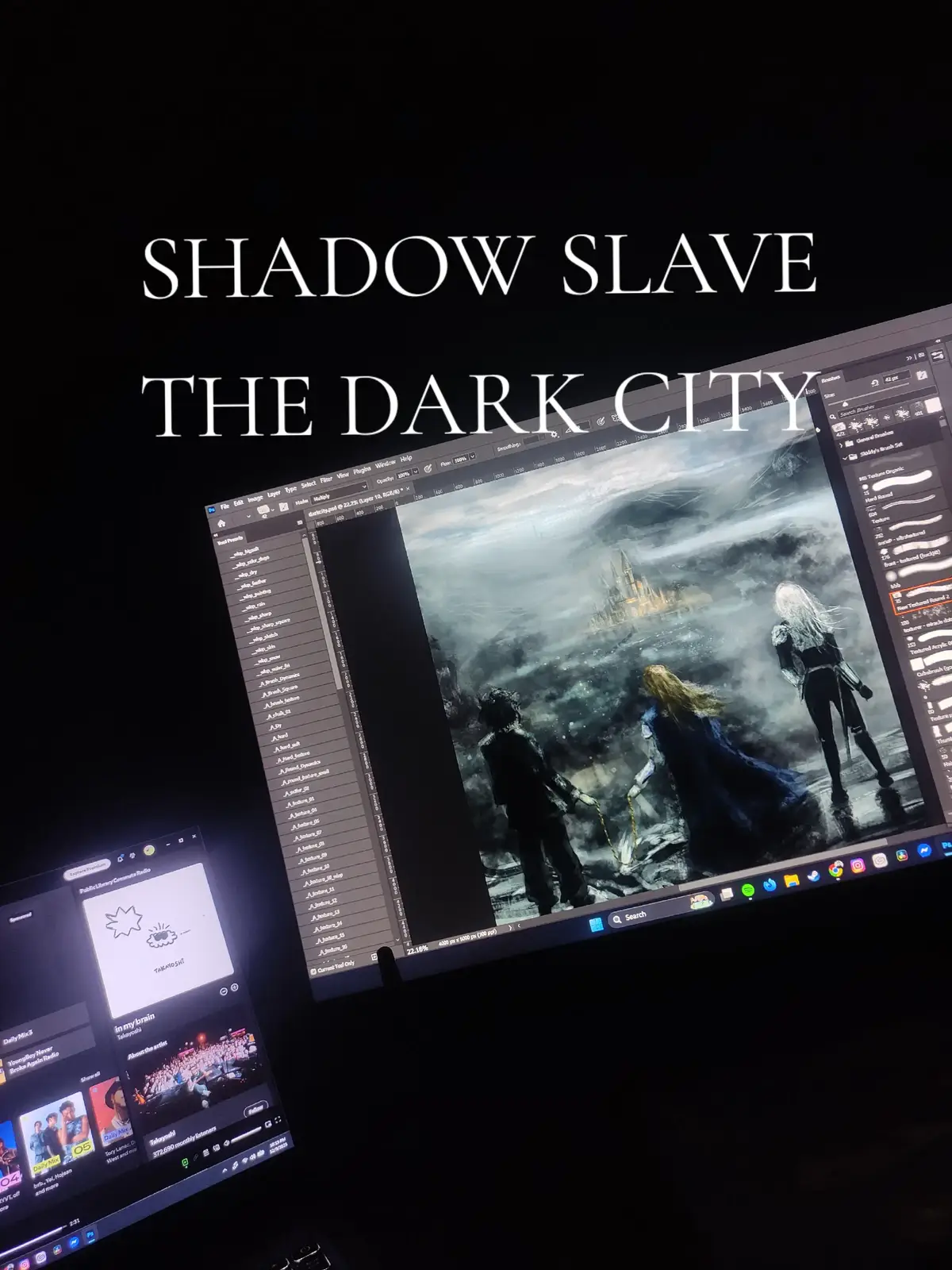 req: @toarulini(🐧🤝🐥)  forgotten arc is and will be one of my fav arc from shadow slave and this moment where they reach the dark city had so much impact  i always had this image on mind so im glad i could draw this finally hope yl like it as much as i did #shadowslave #fanart #sunny #nephis #cassie 