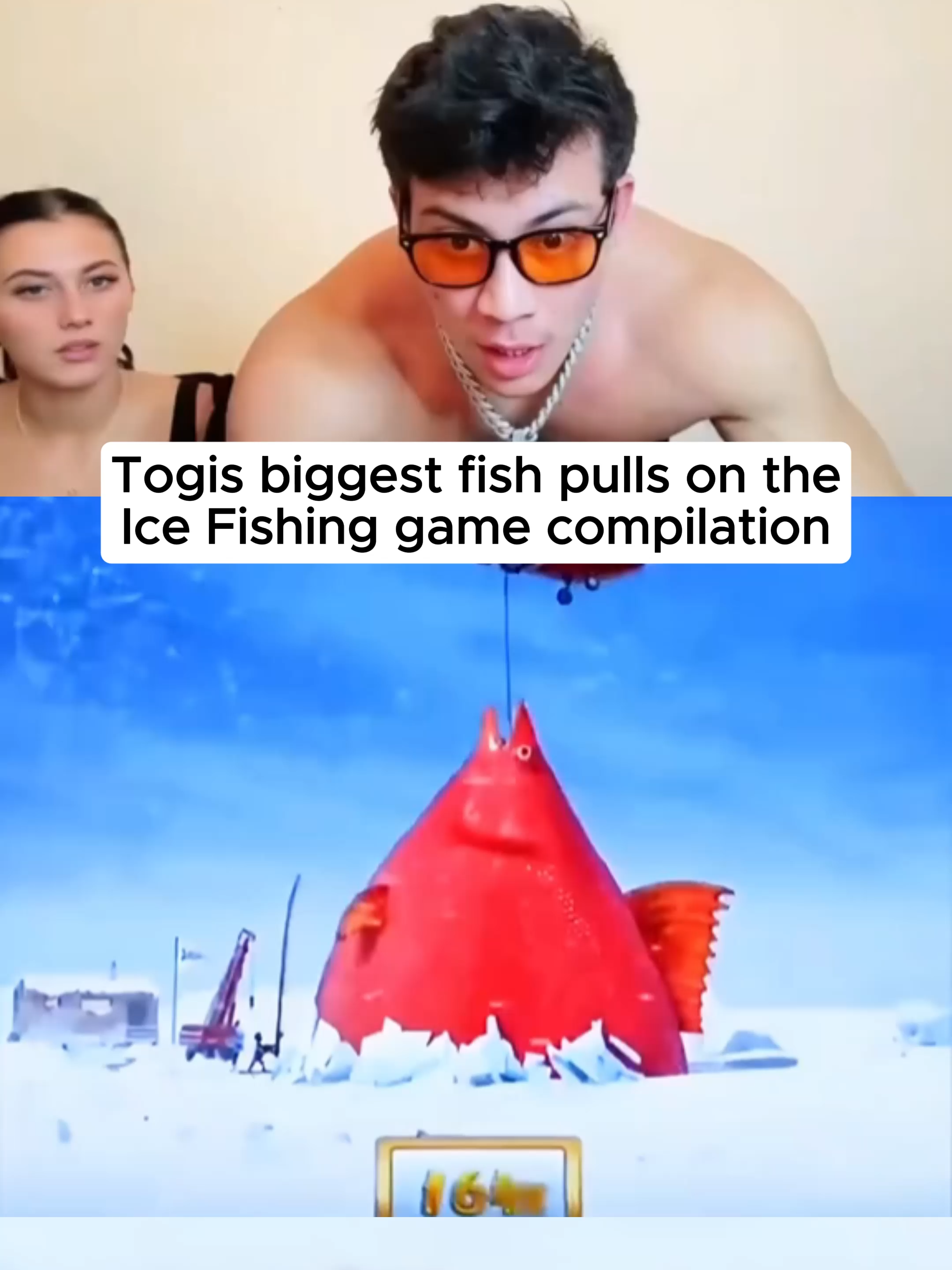 Togis biggest fish pulls on the Ice Fishing game compilation #kickstreaming