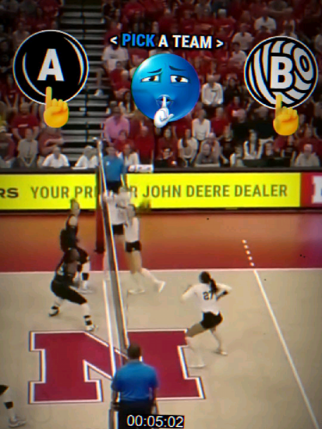 🏐🔥 This rally is CRAZY! Team A or Team B — who wins? Comment your pick 👇 Teams: ⚫Kentucky vs ⚪Nebraska
