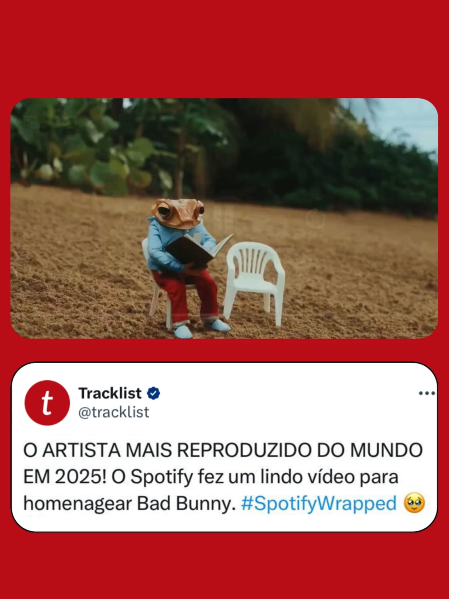 MAIOR DO MUNDO! Bad Bunny foi coroado como o artista mais reproduzido na plataforma Spotify em todo o mundo no ano de 2025, conquistando surpreendentes 19,8 BILHÕES de streams. 👑 O Spotify comemorou o feito do cantor porto-riquenho com uma homenagem em vídeo: 