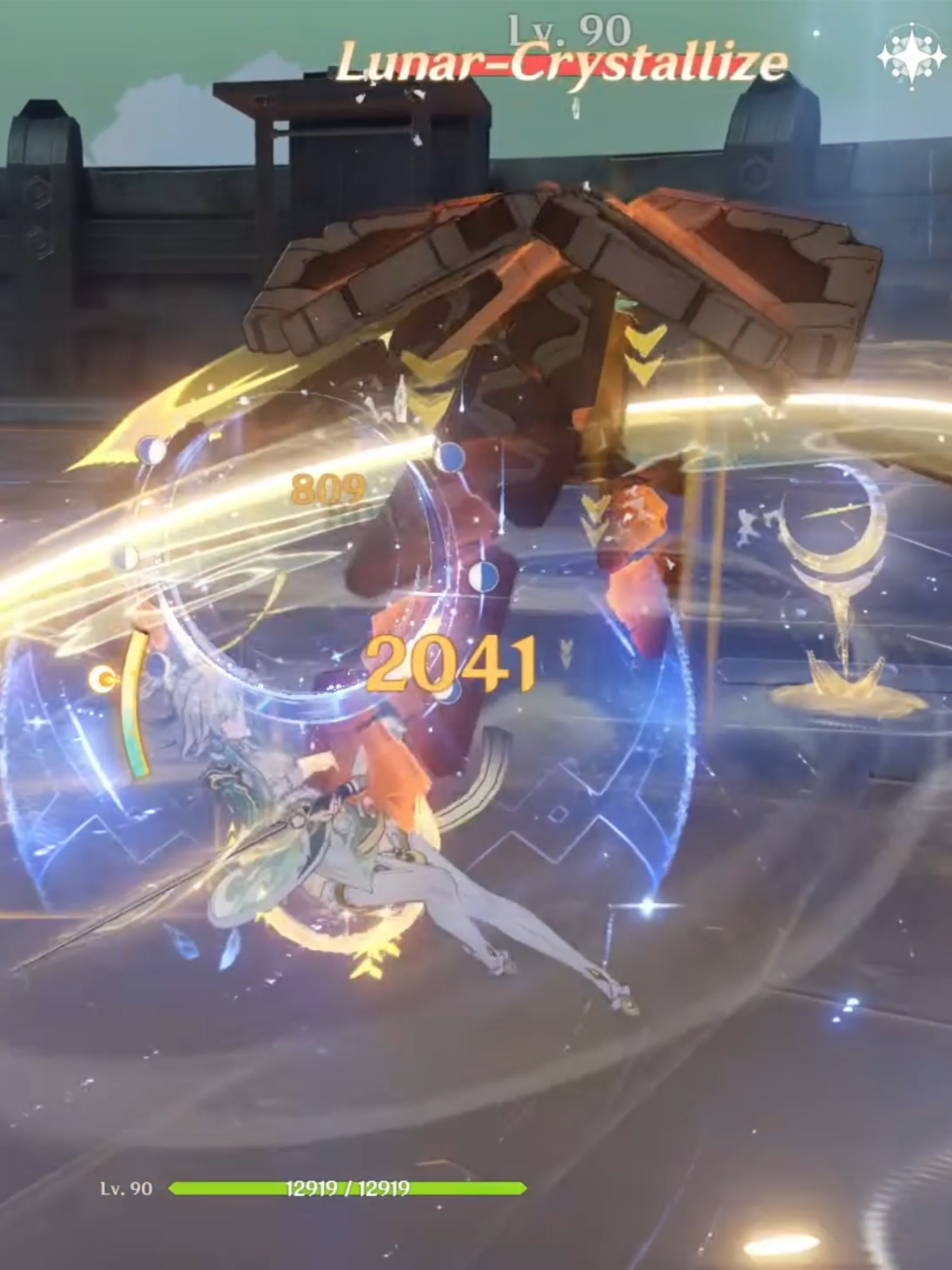 Demo dmg Nguyệt kết tinh Team Columbina Navia Zibai #zibai #columbina #genshin #gameplay #fyp