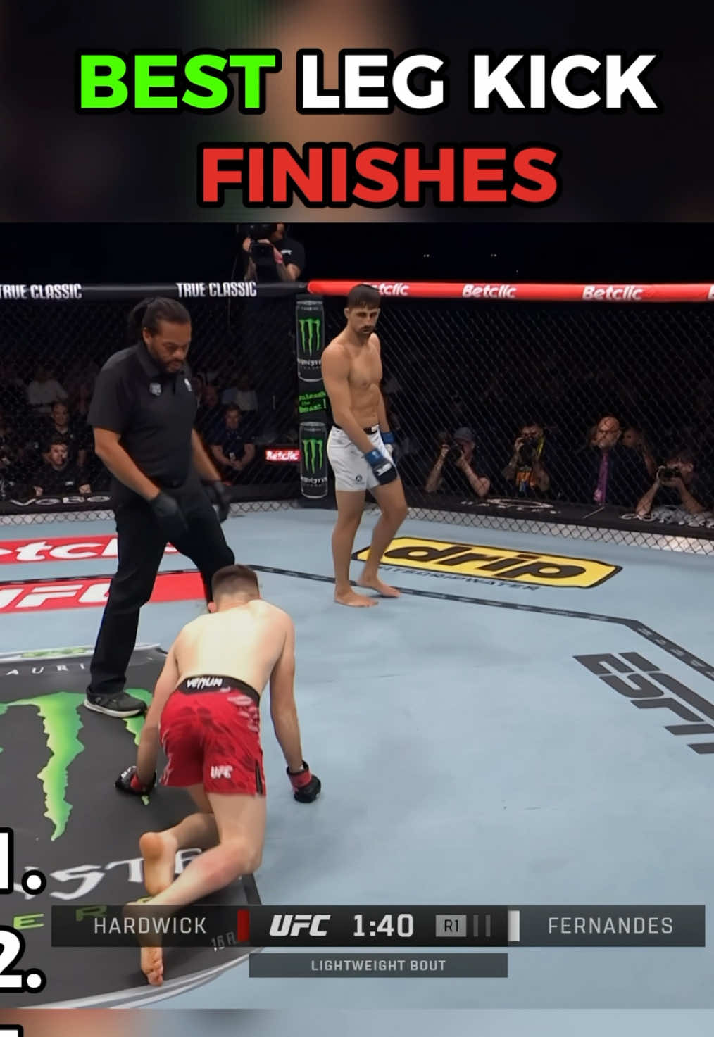 5 Best Leg Kick Finishes in UFC 🦵 #UFC #legkick #finish #tko #ufcedit 