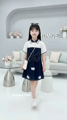 Dress Jeans Anak Lebaran cantik #outfitanakperempuan #fashionanak #Nayyara #fyp #outfitanakperempuan 