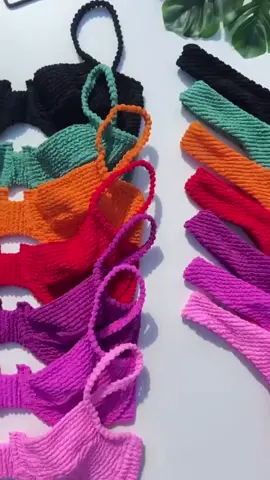 Conjunto feminino Biquíni Meia Taça Retrô Texturizado c/ Calcinha Asa Delta Verão 2025 - Várias cores disponíveis  ✨Link nos comentários ✨  #modapraia #biquinis #biquini #verão