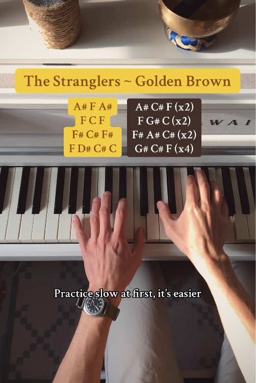 How to play Golden Brown ✨🍂 #thestranglers #goldenbrown #piano #pianotutorial #pianotok 
