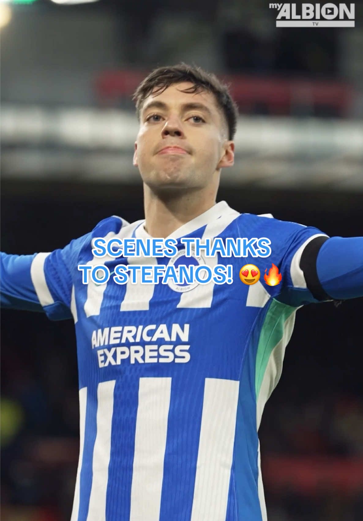 #StefanosTzimas in front of the Albion away end! 😍💙 #BHAFC #PremierLeague