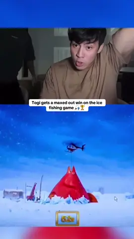 Togi gets a maxed out win on the ice fishing game 🎣🏆 #kickstreaming 