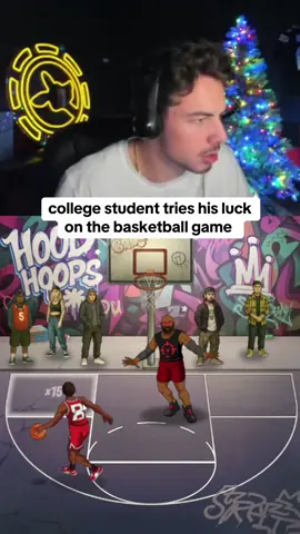 college student tries his luck on the basketball game #basketball #kickstreaming 