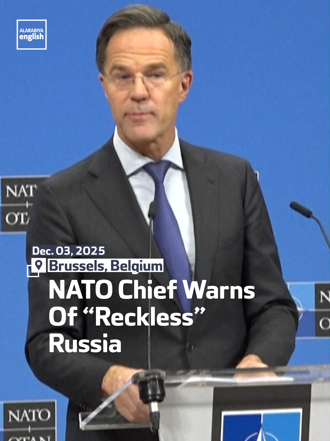 NATO Secretary General Mark Rutte warns that Russia is increasing attacks on Ukraine and showing “increasingly reckless” behavior toward the alliance. #Russia