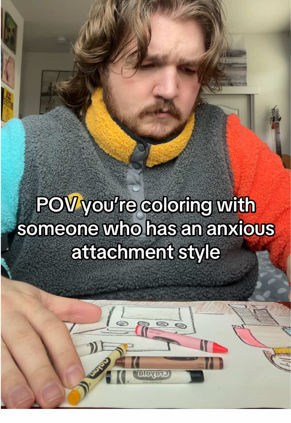 NOBODY WANTS TO COLOR WITH ME AHHHHHH 🖍️ #crayon #coloring #anxiousattachment 
