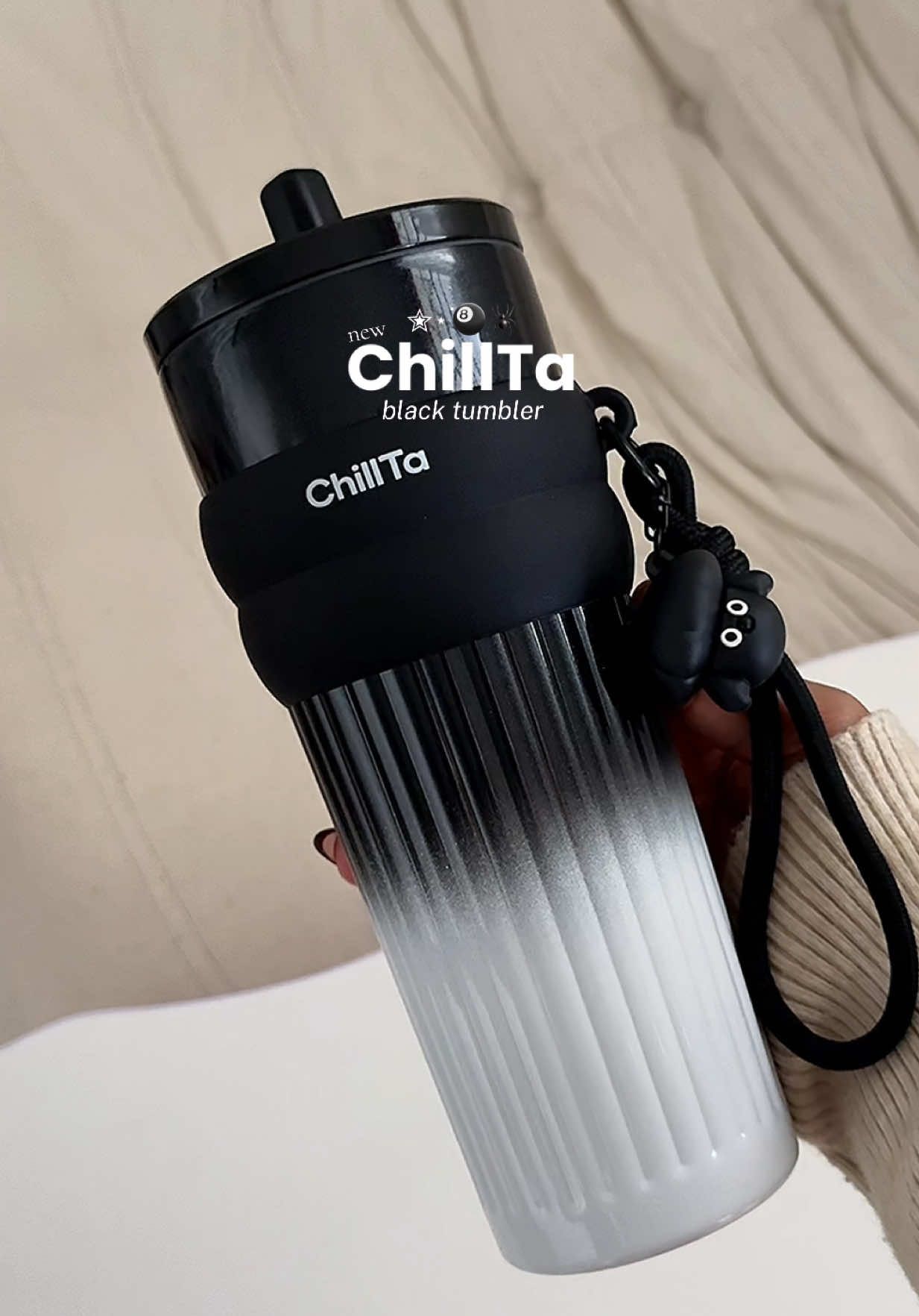 #chilltatumbler #blacktumbler #tumbler #tumblerwithstraw #cutetumbler 