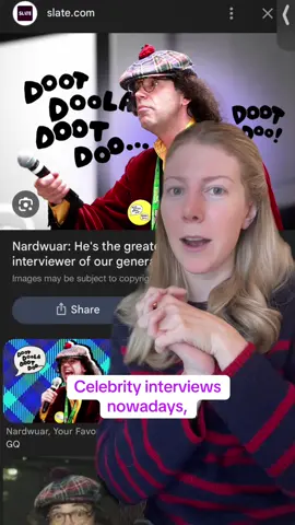 Speaking my truth that I don’t understand the #nardwuar or #chickenshopdate concepts! Is it to make the celebrity uncomfy? Or is it like a bit? Or is it truly an interview? 