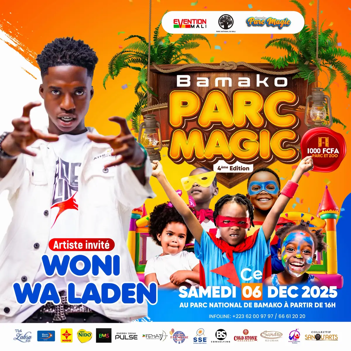 Woni Wala D’en Bamako parc Magic 🤩 Rendez-vous du 05 Décembre 2025 au 04 Janvier 2026  Prix d’entrée : 1 000 FCFA (Accès au Parc et au Zoo) #parcmagic4 #LamagieReviensÀBamako #feteforaine #sourireEtMagie