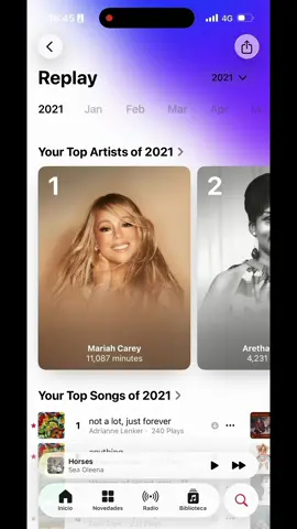 love of my life, 💀 the year i listened to 30k minutes of just @Mariah Carey . love her #recap #spotifywrapped #applemusicwrapped