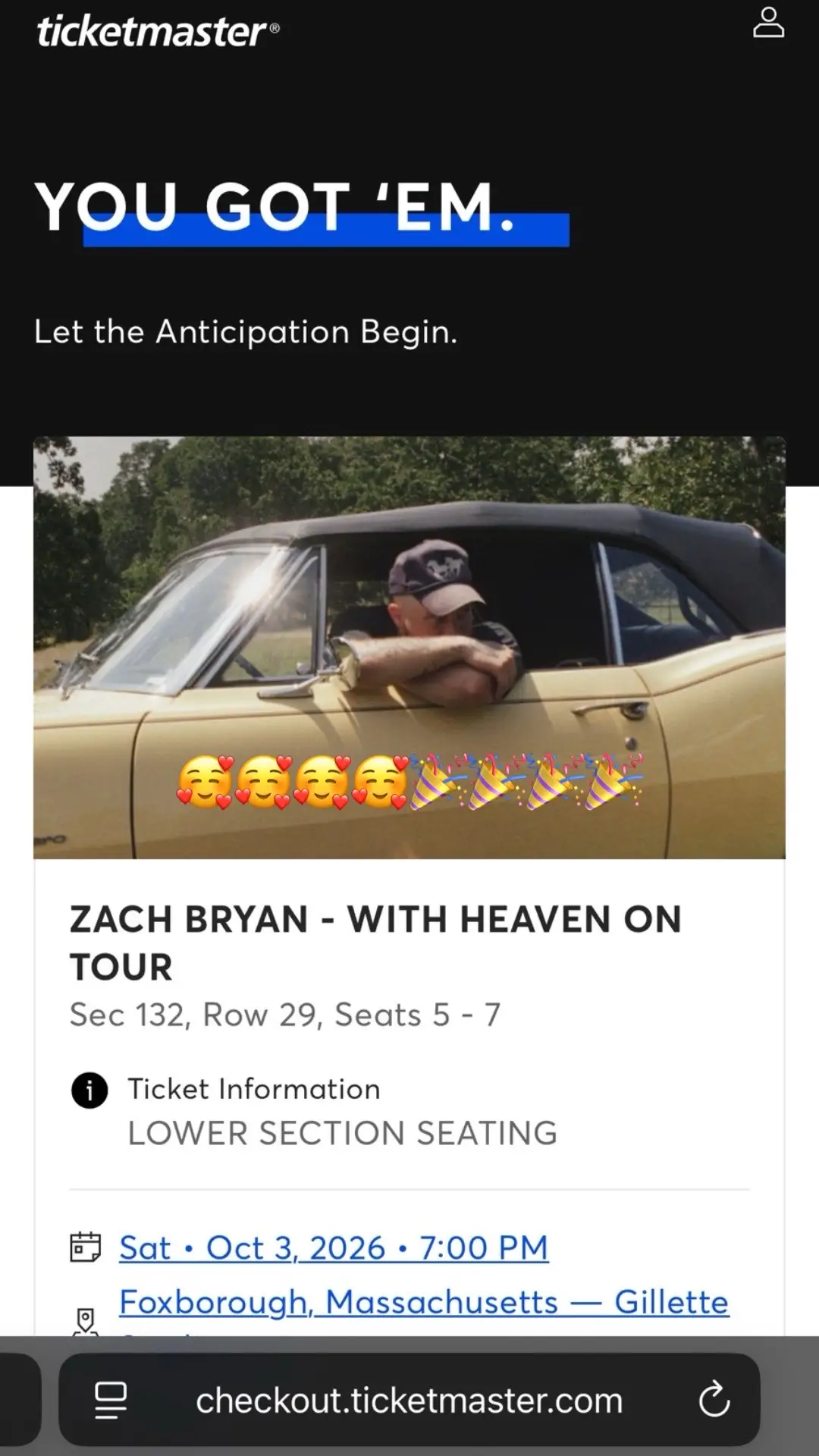 i don’t play when it comes to him… i’m happy asf rn #zachbryan #zlb #zachbryanconcert #ticketmaster #myman 
