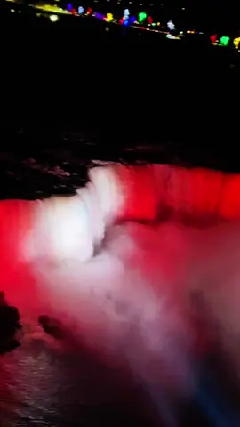 The stunning Niagara Falls at night #niagarafalls #nightview #winterfestivaloflights #skylontowerview #fypシ゚ 