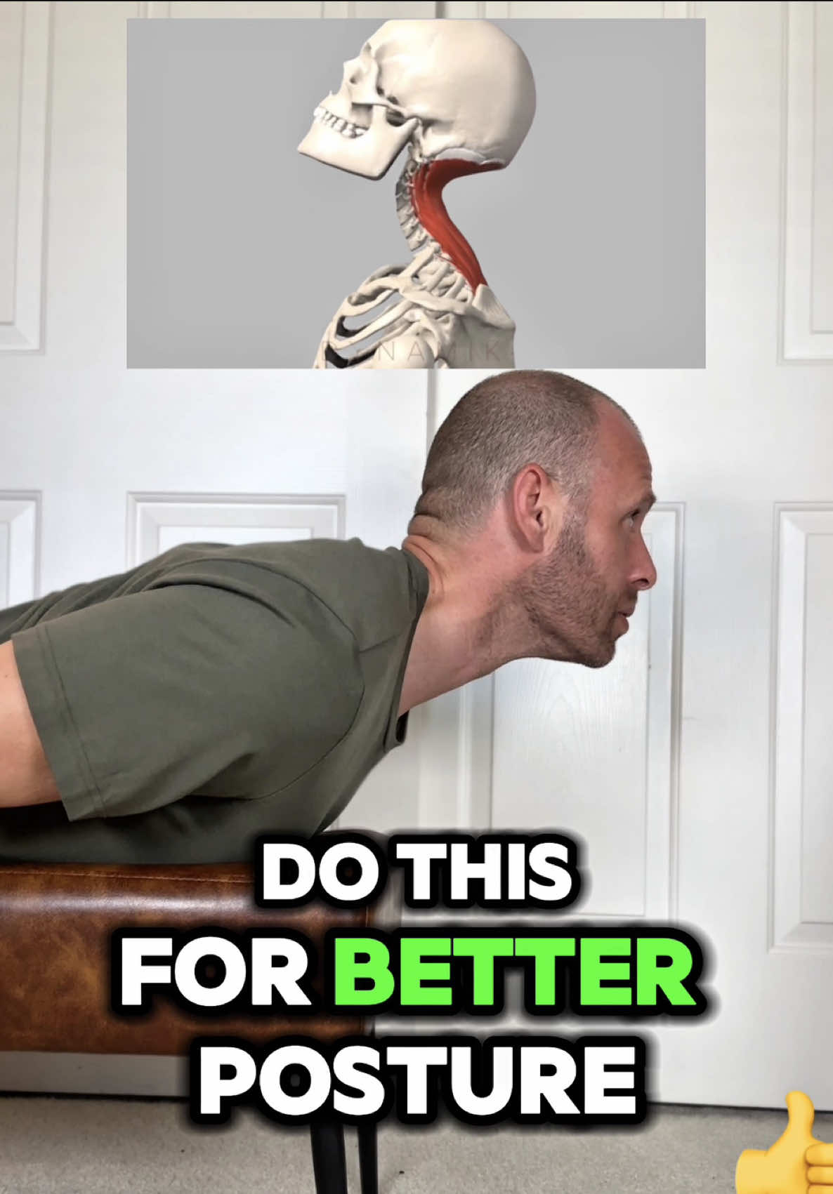 These 3 corrective exercises help reverse forward head posture, reduce kyphosis, restore proper head-to-shoulder alignment, improve neck mobility and flexibility, and take pressure off the neck and upper spine caused by tech neck and long hours of sitting.  #ForwardHeadPosture #NeckMobility #PostureCorrection #TechNeck #neckpain 