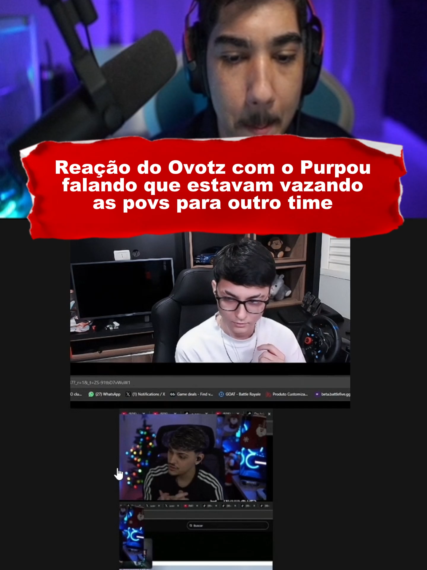 Reação do Ovotz com o Purpou falando que estavam vazando as povs para outro time #ovotz #livedoovotz #gtarp #fyp