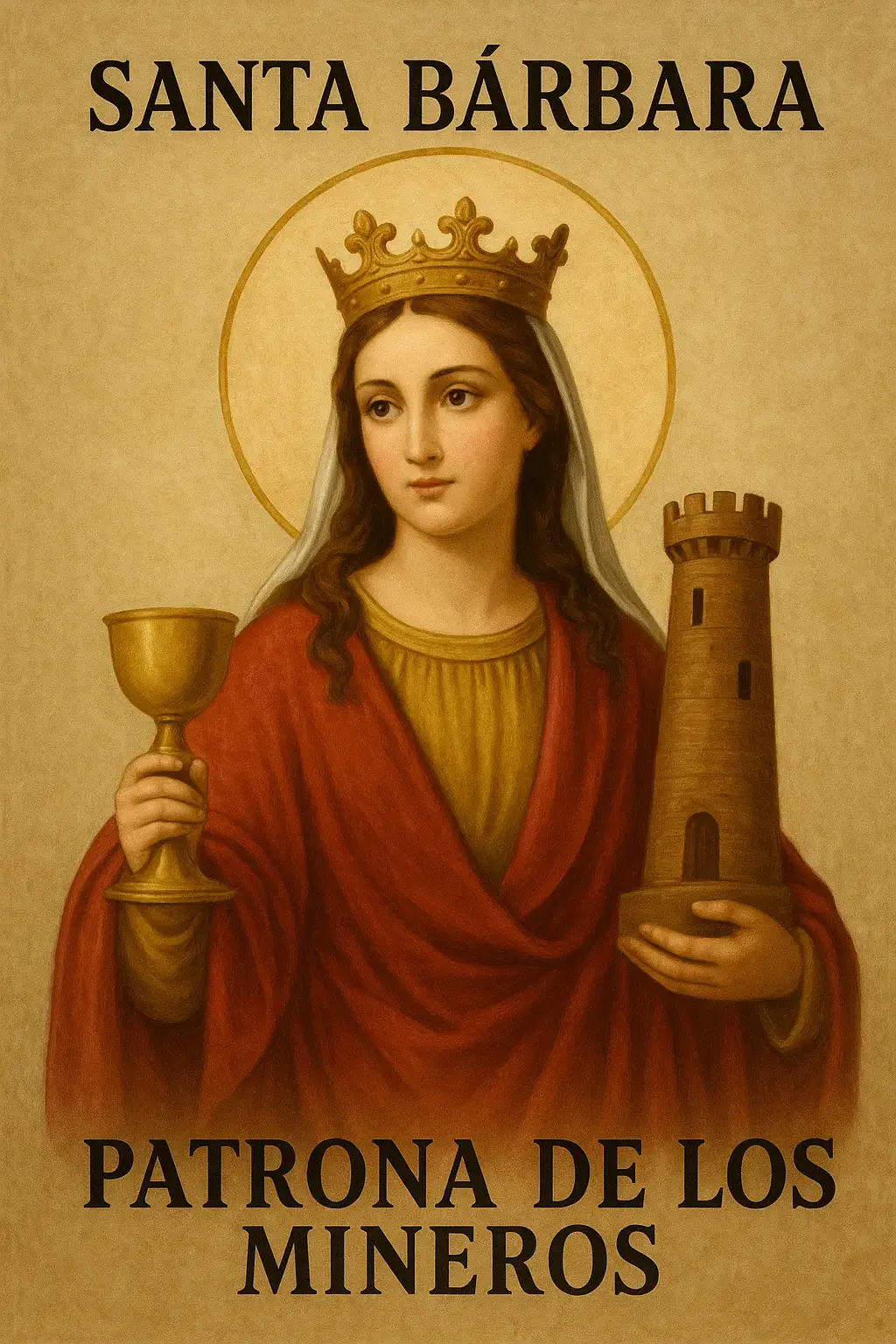 “Santa Bárbara bendita, patrona y protectora de todos los mineros, hoy elevamos nuestra voz para honrar tu fuerza y tu valentía. Te pedimos que ilumines cada paso bajo tierra, que protejas a quienes trabajan en la oscuridad y que les traigas siempre de vuelta a casa, sanos y salvos. Que tu luz siga siendo guía, esperanza y amparo para todos los que confían en ti.”