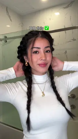 How to upgrade your simple braids 💕 #hairstyle #hairstyleinspo #hairstyleideas #braidstyles 