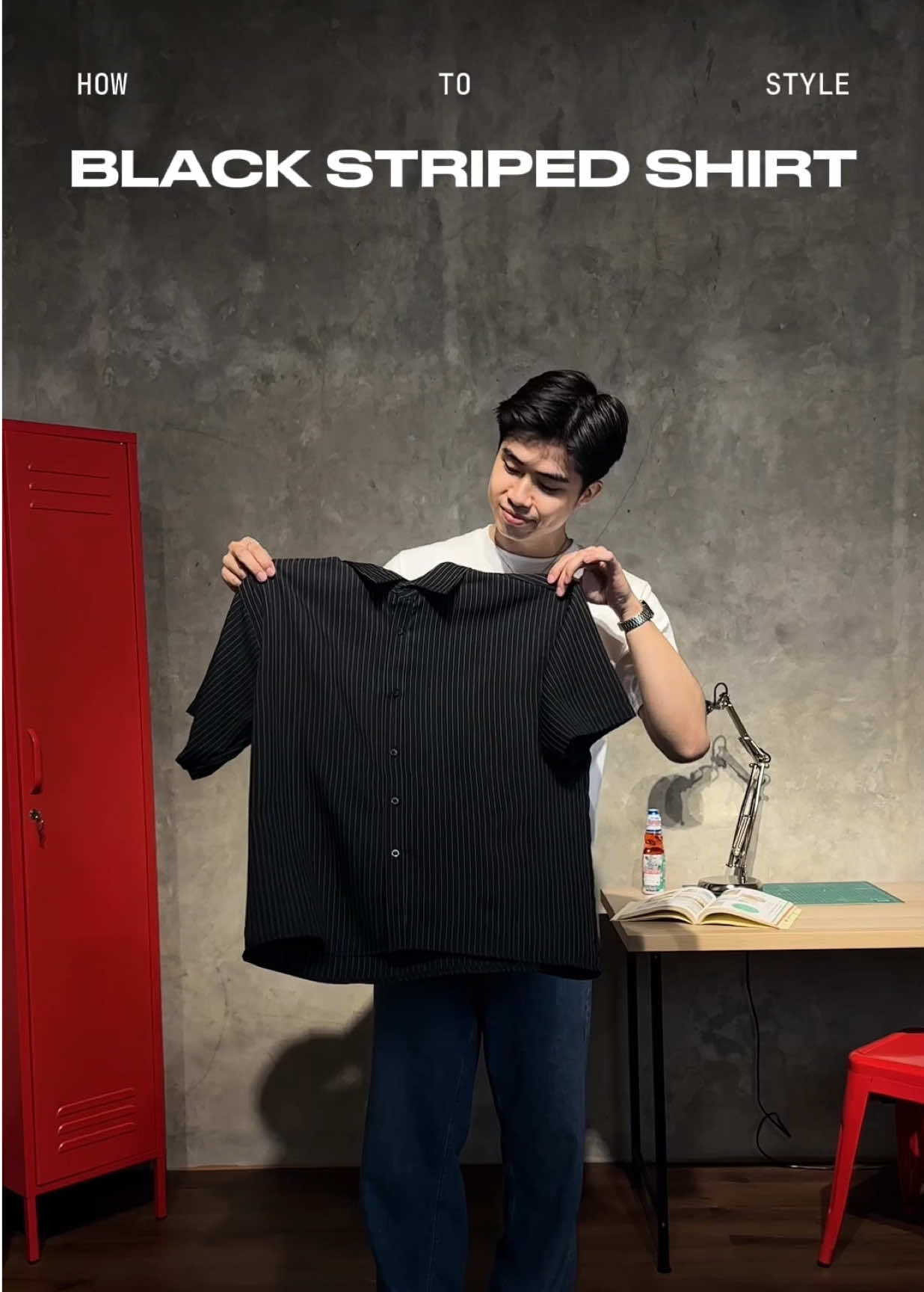 Pairing style bareng Mino Stripe Shirt👌