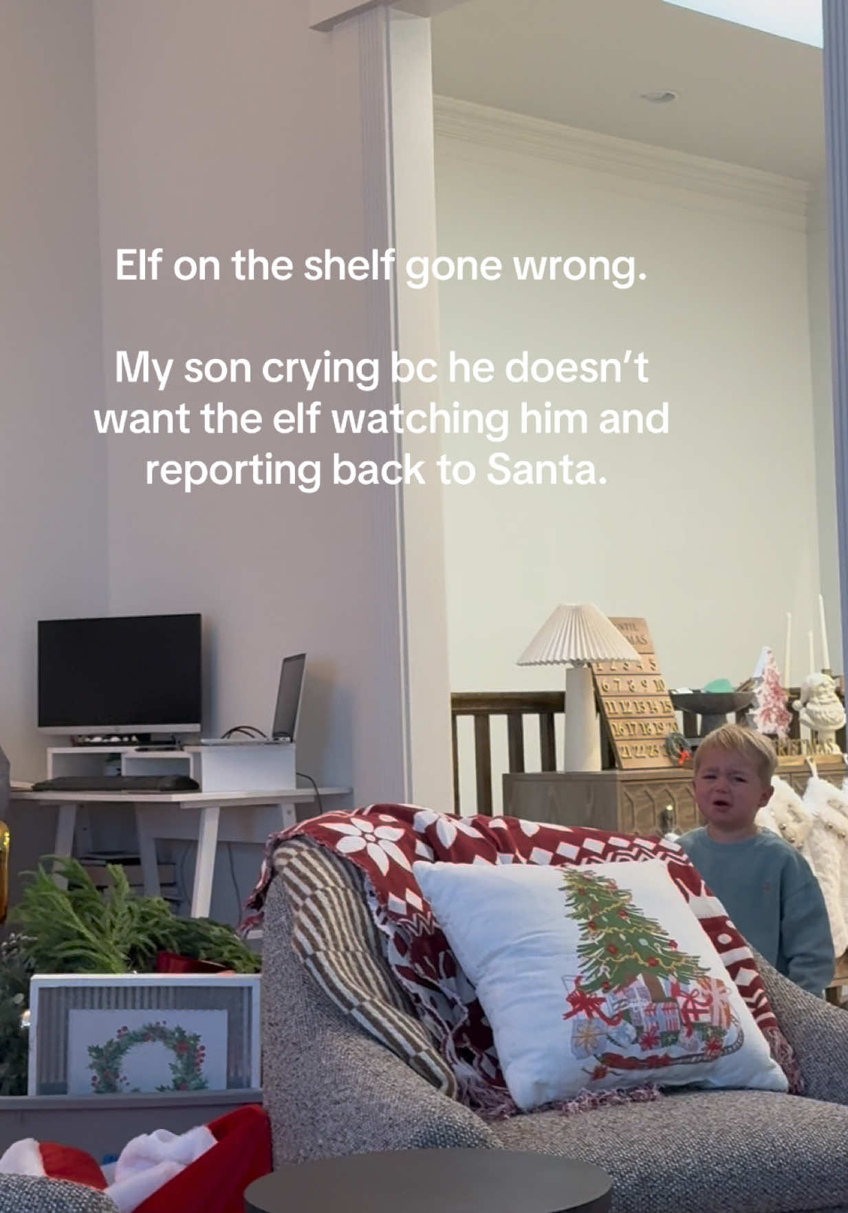 Tell me you know your naughty without telling me….. 🫠 #elfontheshelf.                 ***update - I appreciate all the concern for my sons well being but im happy to report he’s fine, laughs every time he sees this video, now loves the elf, and thinks everyone is a little too serious on this app***
