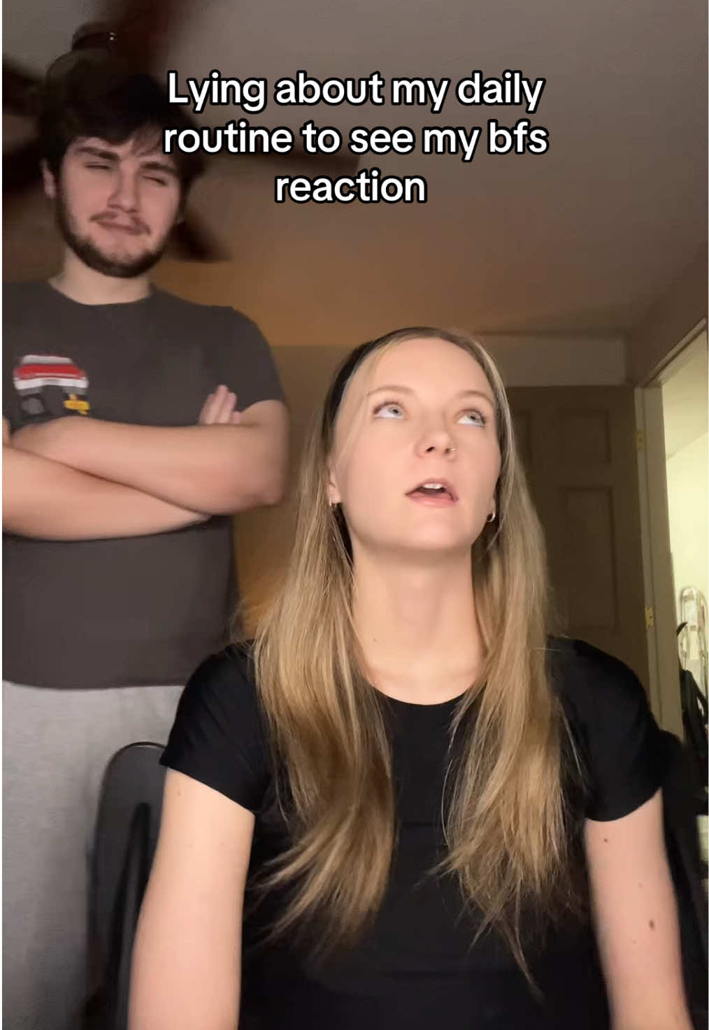 His response at the end💀 #fyp #couplepranks #comedy #relationships #lukeandgracie 