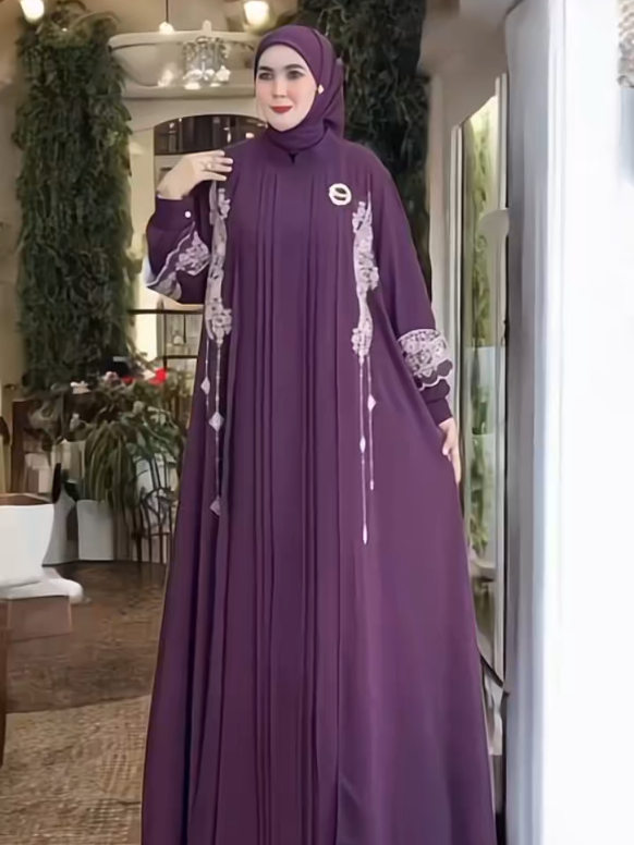 gamis abaya wanita set hijab 3in1 ceruty armani terbaru #gamisabaya #3in1 #sethijab #gamisterbaru 