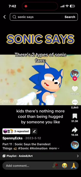 Creds go to their respective animators. Anyways SONIC WHAT THE FU- #sonicthehedgehog #sonic #sega #funny #xyzbca 