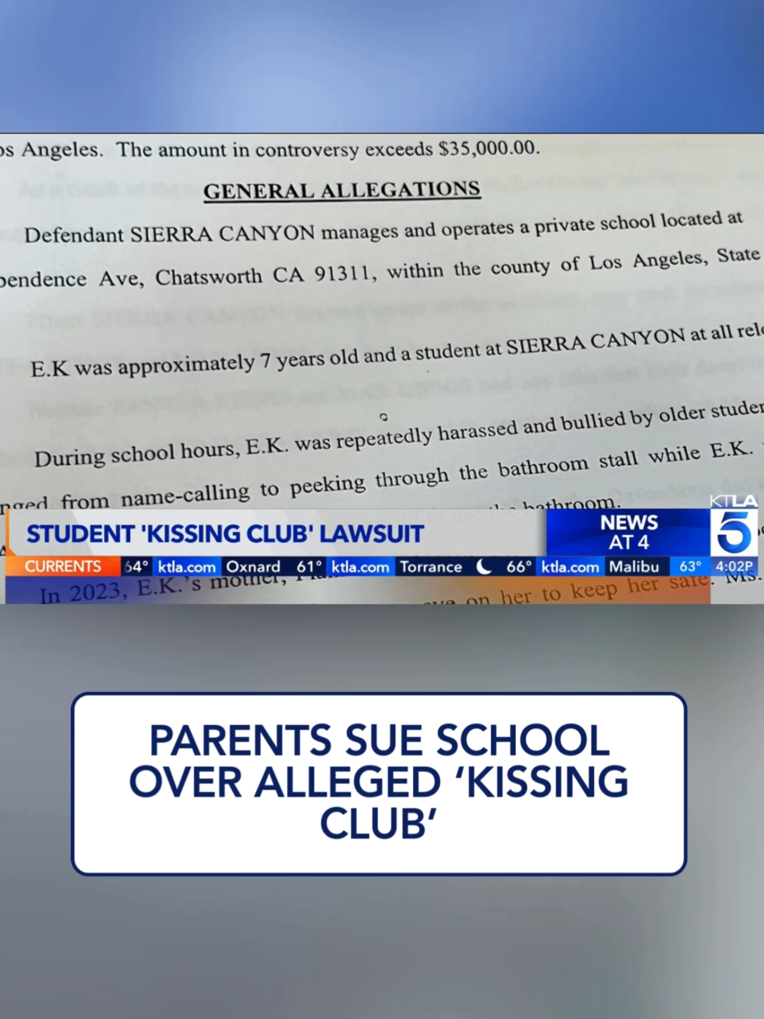 Parents are outraged over an alleged “kissing club” at a private school in Chatsworth, where young girls were reportedly pressured into lewd acts. The parents of an 8-year-old girl who say she was assaulted in a school bathroom are now suing the school. Ellina Abovian reports. #foryoupage