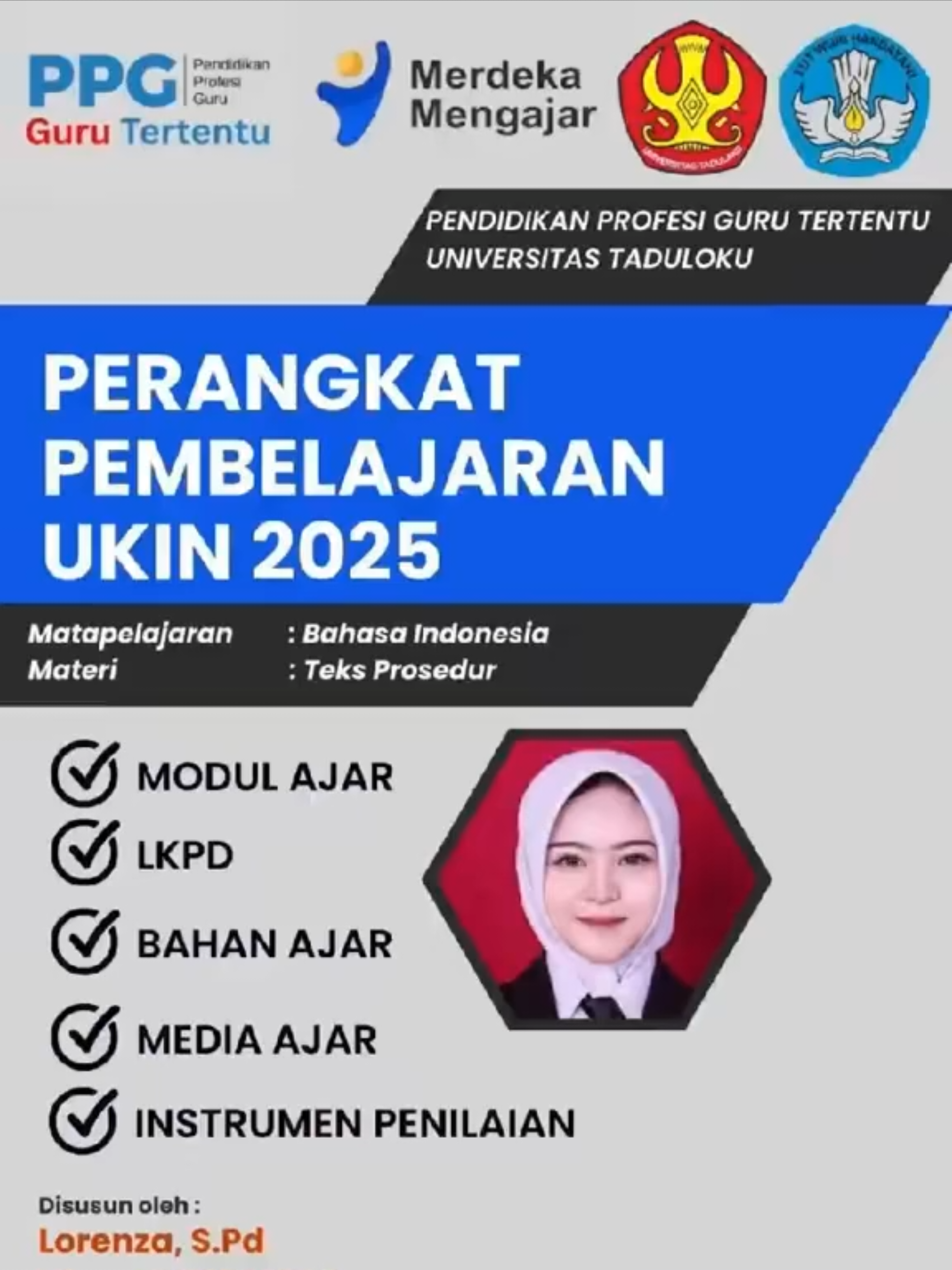 🌟 READY! Modul Ajar Deep Learning UKIN PPG 2025 Tahap 5 🌟 📚 Jenjang SMP — Semua Kelas & Semua Mata Pelajaran Tingkatkan kualitas UKIN Anda dengan Modul Ajar Deep Learning yang lengkap, praktis, dan siap pakai! Dirancang khusus untuk PPG 2025 Tahap 5, dengan format sesuai standar terbaru Kurikulum Merdeka -Deep Learning. 💼 Paket Lengkap Termasuk: ✅ Modul Ajar Deep Learning berbasis pembelajaran berdiferensiasi ✅ Instrumen penilaian lengkap (sikap, keterampilan & pengetahuan) ✅ Bahan ajar informatif dan sistematis ✅ Media ajar interaktif & menarik ✅ LKPD siap pakai, rapi & terstruktur 🎯 Cocok untuk: Guru PPG (PAUD, TK, SD, SMP, SMA/SMK) yang ingin berkas UKIN-nya berkualitas dan lolos tanpa stres💪 📲 Dapatkan sekarang di: 👉Toko Online: https://lynk.id/toserba_education 👉Tiktok: https://www.tiktok.com/@solusi.tugas_ut?_t=ZS-90nmlS1xmBm&_r=1 Atau pesan langsung via DM / WhatsApp resmi kami: 0822-6811-3536 💬 Bisa request khusus sesuai kebutuhan kelas dan mapel Anda! ✨ Mengajar menyenangkan, Siapkan UKIN Tanpa Beban! ✨ #ModulAjarDeepLearning #ModulAjarPPG #PPG2025 #PPGTahap5 #ukin