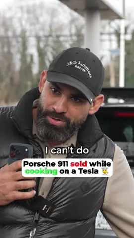 Customer bought a Porsche 911 from me while I was cooking on a Tesla #cardealership #carbuying #cars #porsche