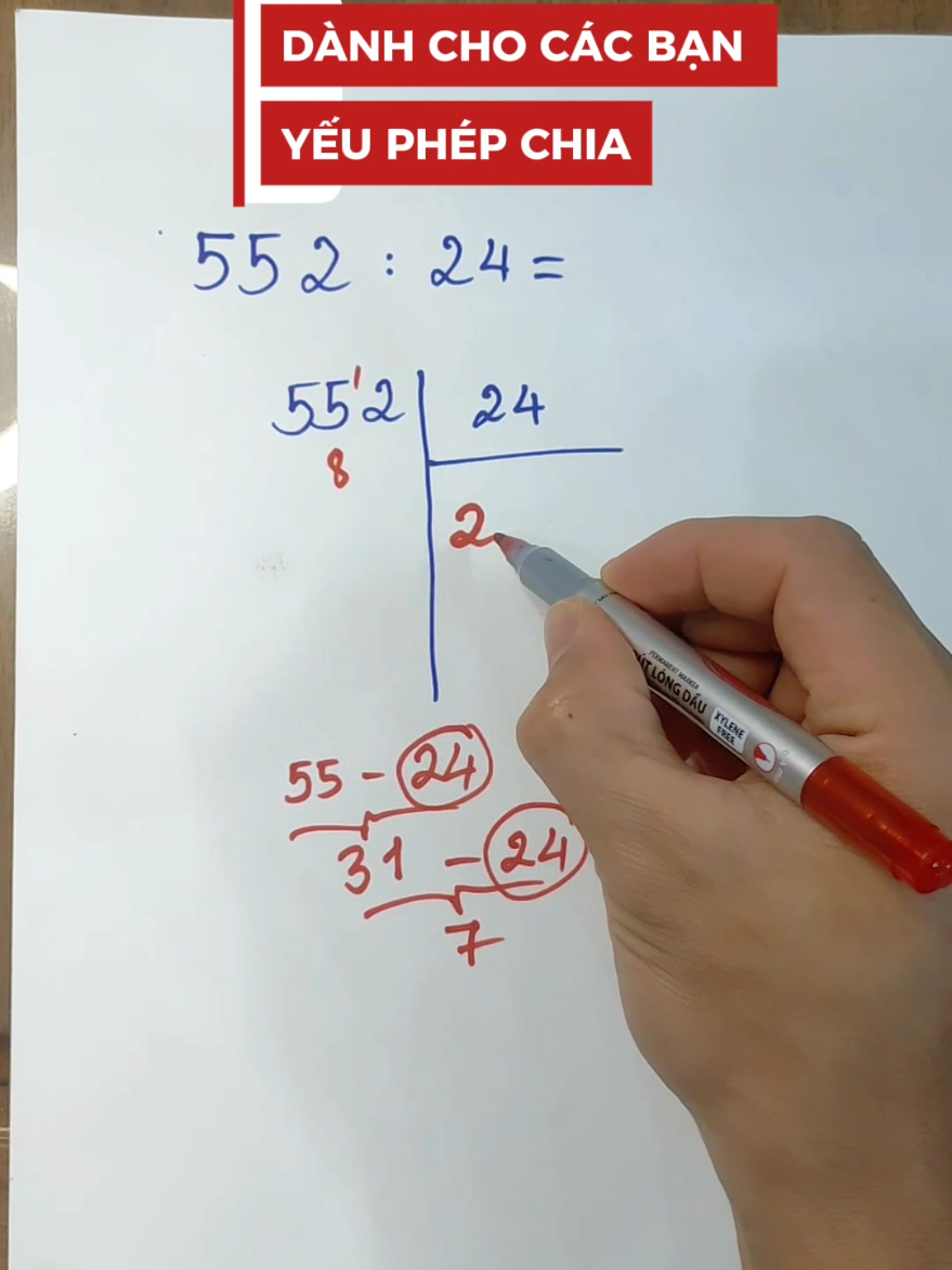 Chia nhưng không dùng đến chia, nhưng nó là bản chất của phép chia. Lưu ý: Phụ huynh chỉ áp dụng cho các bạn không biết chia 2 chữ số. #thaygiaothanthien #toan #math #phepchia #onthihicki1 