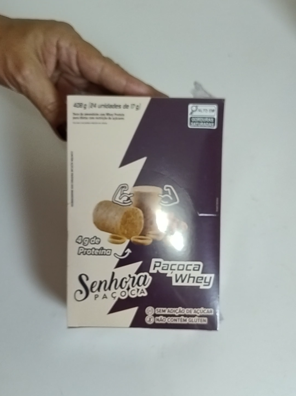 Display Paçoca Whey Protein 4g de Proteína Sem Açúcar 24 Unidades  #paçocadewhey #paçocawhey 