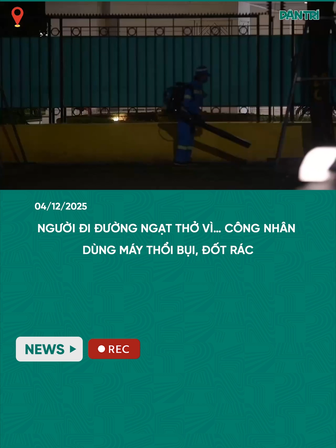 Người đi đường ngạt thở vì… công nhân dùng máy thổi bụi, đốt rác #dantrinews #xuhuong #LearnOnTikTok