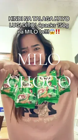 HINDI NA TALAGA KAYO LUGI DİTO! 4packs 150g na MILO to!!!😱‼️ #milo #milo150grams #milochocolate #milobundle #milopowder