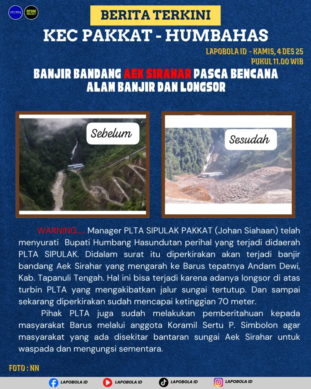 Harap waspada dan segera mengungsi 🤝 . . #fyp #banjirbandang #aeksirahar #sipulak #lapobolaid 