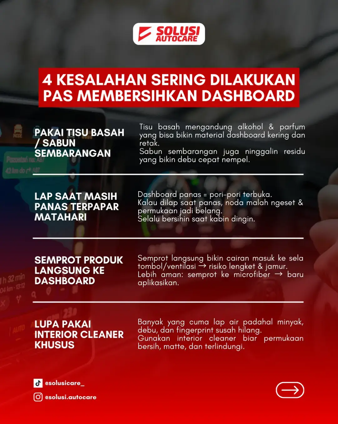 Ada 4 kesalahan yang sering banget diabaikan sama pengguna mobil 😩 Nah loh kalo kayak gini sampe interior jelek, baru dituker 😭 #perawatanmobil #pengkilapmobil #solusiautocare #viral #fyp 