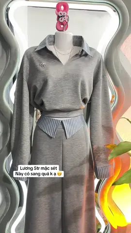 Sét áo dai tay phối kẻ mix cv dáng dài 🫶🌷🌷#setxinh #thoitrangnu #moingaymotoutfit #xuhuong2025 #viral 