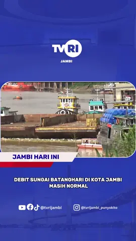 (Kamis, 4 Desember 2025) Debit sungai Batanghari yang melintasi Kota Jambi hingga kini masih berada pada kondisi normal. Tinggi permukaan air saat ini masih di bawah ambang waspada yaitu 8,85 meter dari dasar sungai. (Reporter TVRI Jambi : Joko) #JambiHariIni #TVRIJambi #MediaPemersatuBangsa