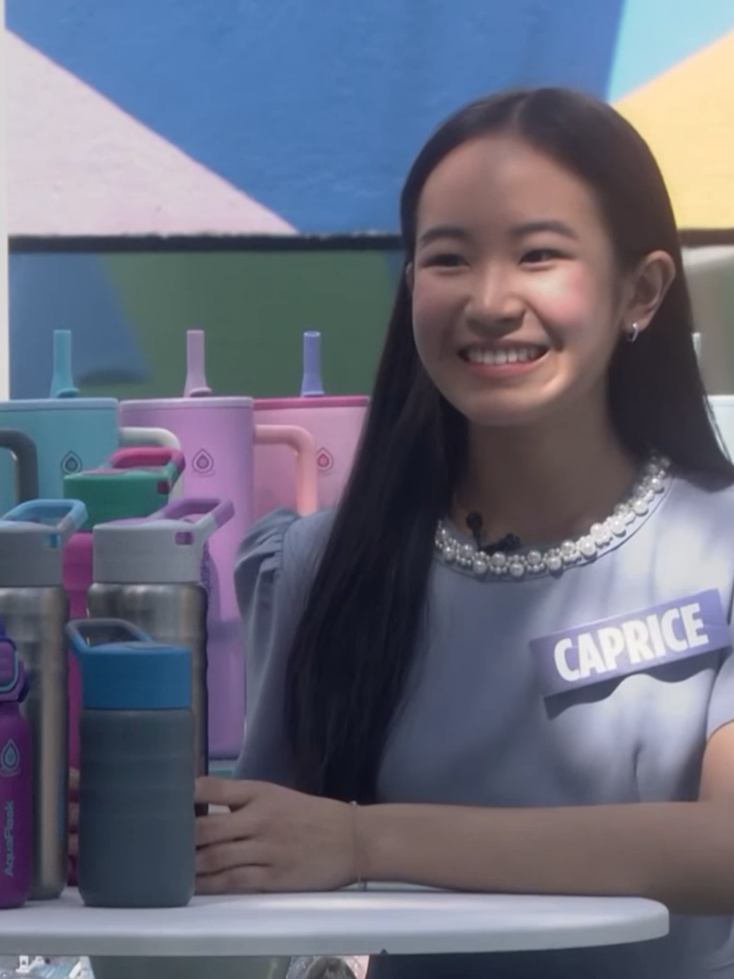 Caprice with Aquaflask. Thank you @aquaflask.phlive @aquaflaskofficialph for choosing Caprice, and giving them 5 tumblers as their gifts to their loved ones #pbb #caprice #capricecayetano #bigwinner