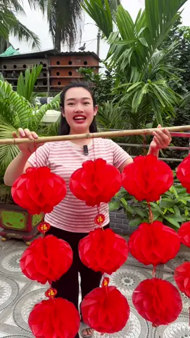 Đèn lồng đỏ tổ ong trang trí Tết #denlong #denlongtoong #denlongdo #xuhuong 