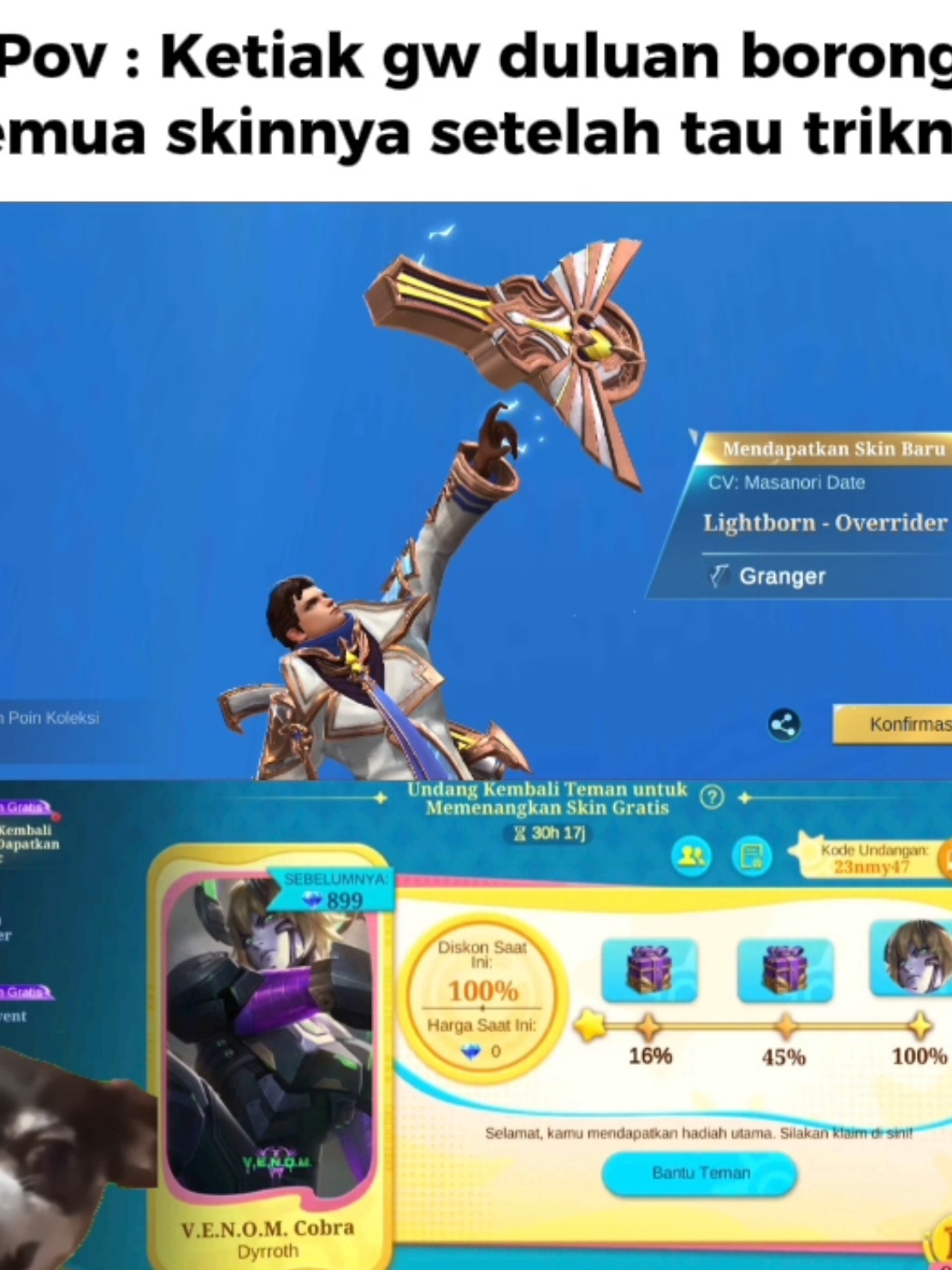 Duluan cuy🤭 #MLBBXSpongeBob #MLBBFriendFest #MLBB 