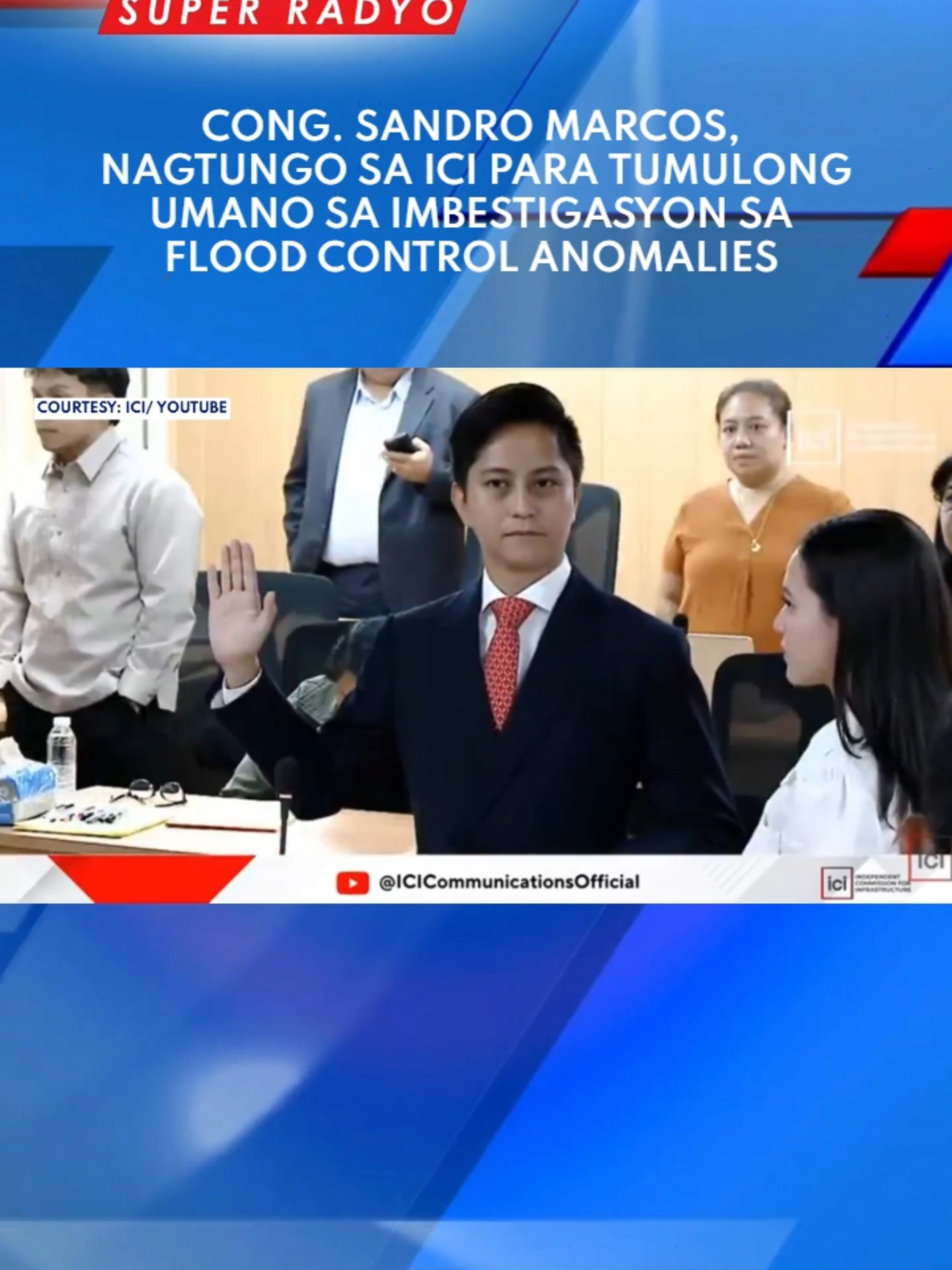 House Majority Leader Sandro Marcos, boluntaryong nagtungo sa Independent Commission for Infrastructure para umano tumulong sa imbestigasyon sa maanomalyang flood control projects; Marcos, humiling ng executive session. #newsph #fyp #icymi #tiktoknews #tiktoknewsph #breakingnewsph #flashreport #fypツ #dzbb #foryou #news