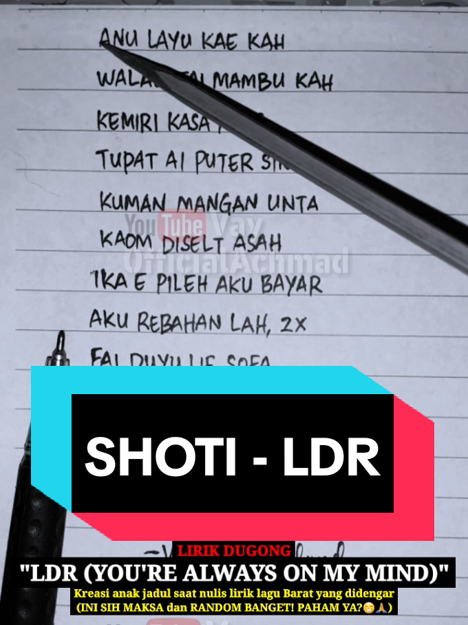 Lirik Dugong Shoti - LDR (Speed Up) | Yang Ku Dengar #lirikparodi #lirikdugong #vayofficialachmad #shoti #ldr 