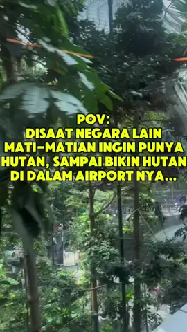 mereka bayar mahal, habiskan energi, membuat tiruan hutan yang sejuk ditengah beton bandara.  kita? kita punya hutan alami, yang menjadi paru-paru dunia, tapi kita tebangi, kita deforestasi, kita buarkan rusak. Ironis? jangan sampai kekayaan alam kita hanya tinggal cerita dibuku sejarah. kita membangun keindahan palsu, sementara menghancurkan harta asli yang tak ternilai. kapan kita berhenti merusak rumah sendiri? #Deforestasiindonesia #LawanPerusakAlam