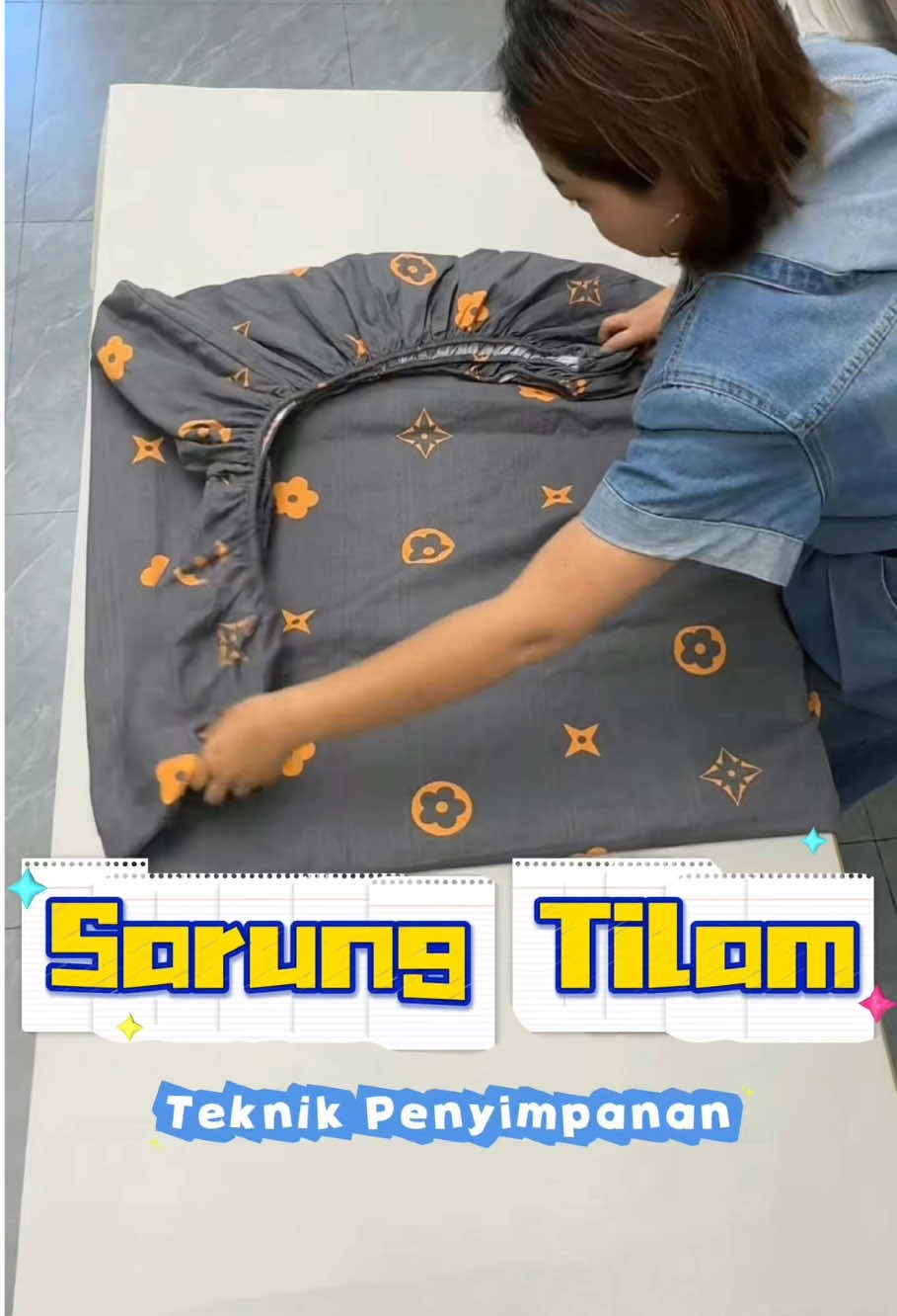 Jangan Lipat Sarung Tilam（Cadar Getah） Sembarangan! Ini Cara Rapi & Cepat dalam 30 Saat! #kemas #sarungbantal #lifehacks  #CleanTok #fypシ゚viral🖤tiktok 
