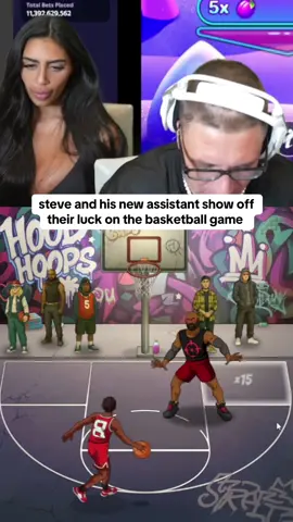 steve and his new assistant show off their luck on the basketball game #stevewilldoit #kickstreaming 